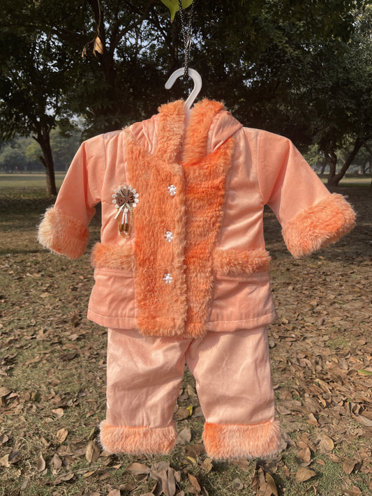 Soft Winter Hooded Two-Piece Outfit